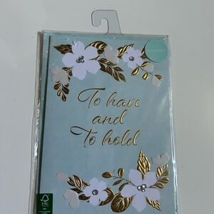 Wedding Card with Gold and White Floral Design